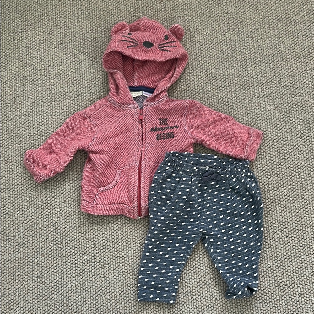 Adorable Zara red and navy Baby Gap Matching Set size 3-6 months